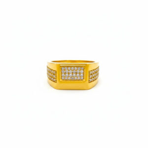 IMPERIAL GRID MEN'S GOLD RING - 22K JEWELLERY