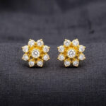 SNOW FLOWER GOLD STUDS - 22K JEWELLERY