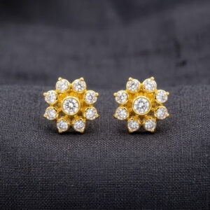 SNOW FLOWER GOLD STUDS - 22K JEWELLERY
