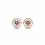 PINK MAJESTY GOLD STUDS- 22K JEWELLERY