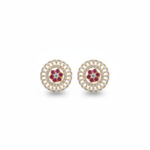 PINK MAJESTY GOLD STUDS- 22K JEWELLERY