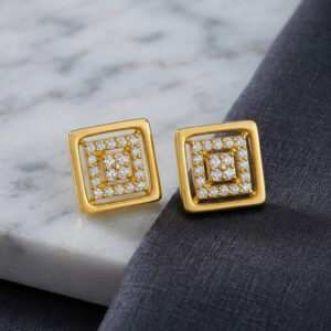 LUMINARA SQUARE GOLD EARRINGS - 22K JEWELLERY