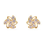 Stone Spark Gold Earrings with CZ - 22K Jewellery