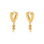Crystal Flow Gold Earrings - 22K Jewellery