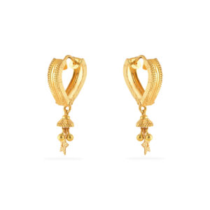 Crystal Flow Gold Earrings - 22K Jewellery