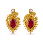 ROSE LIGHT GOLD STUDS - 22K JEWELLERY