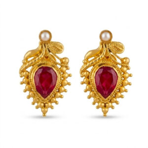 ROSE LIGHT GOLD STUDS - 22K JEWELLERY