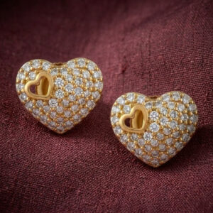HEARTLINE ELEGANCE GOLD STUDS - 22K JEWELLERY