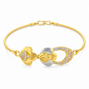 DUAL BLOOM ELEGANCE GOLD BRACELET- 22K JEWELLERY