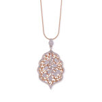 Leaf Whisper Diamond Pendant with Chain - 18K Jewellery