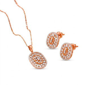 HEIRLOOM OVAL DIAMOND PENDANT SET - 18K JEWELLERY
