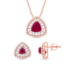 CRIMSON MESH DIAMOND PENDANT SET - 18K JEWELLERY