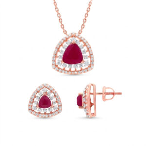 CRIMSON MESH DIAMOND PENDANT SET - 18K JEWELLERY