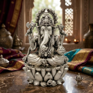 HERITAGE GANPATI SILVER IDOL - 925 STERLING SILVER
