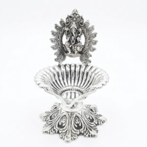 SHUBH GANESH JYOT SILVER DIYA - 925 STERLING SILVER