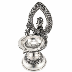 MAYURPATRA GANESH SILVER DIYA - 925 STERLING SILVER