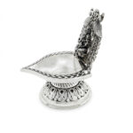 PEACOCK CROWN GANESH SILVER DIYA - 925 STERLING SILVER