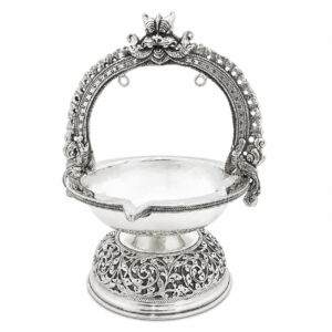 RAJYA KAMAKSHI SILVER DIYA - 925 STERLING SILVER