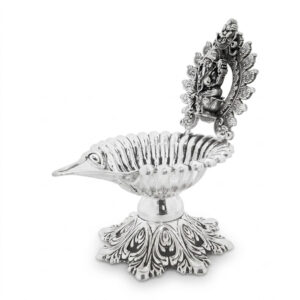 SHUBH GANESH JYOT SILVER DIYA - 925 STERLING SILVER