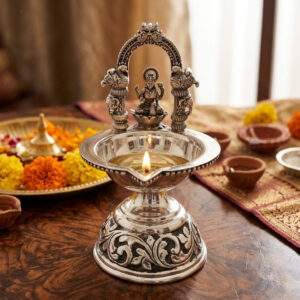 SHUBH LAKSHMI SILVER DIYA - 925 STERLING SILVER