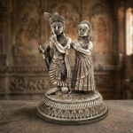 ANTIQUE RADHA KRISHNA SILVER IDOL - 925 STERLING SILVER