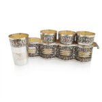 LEAF ELEGANCE SILVER GLASS SET - 925 STERLING SILVER