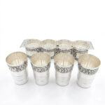 LEAF ELEGANCE SILVER GLASS SET - 925 STERLING SILVER