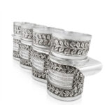 LEAF ELEGANCE SILVER GLASS SET - 925 STERLING SILVER