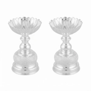 CLASSIC SILVER DIYA PAIR - 925 STERLING SILVER