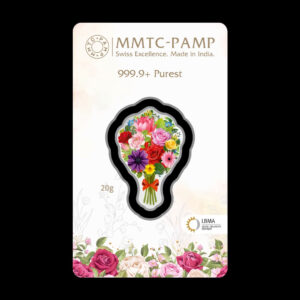 MMTC PAMP 20GM BOUQUET 999.9 SILVER COIN | BUY ONLINE INDIA