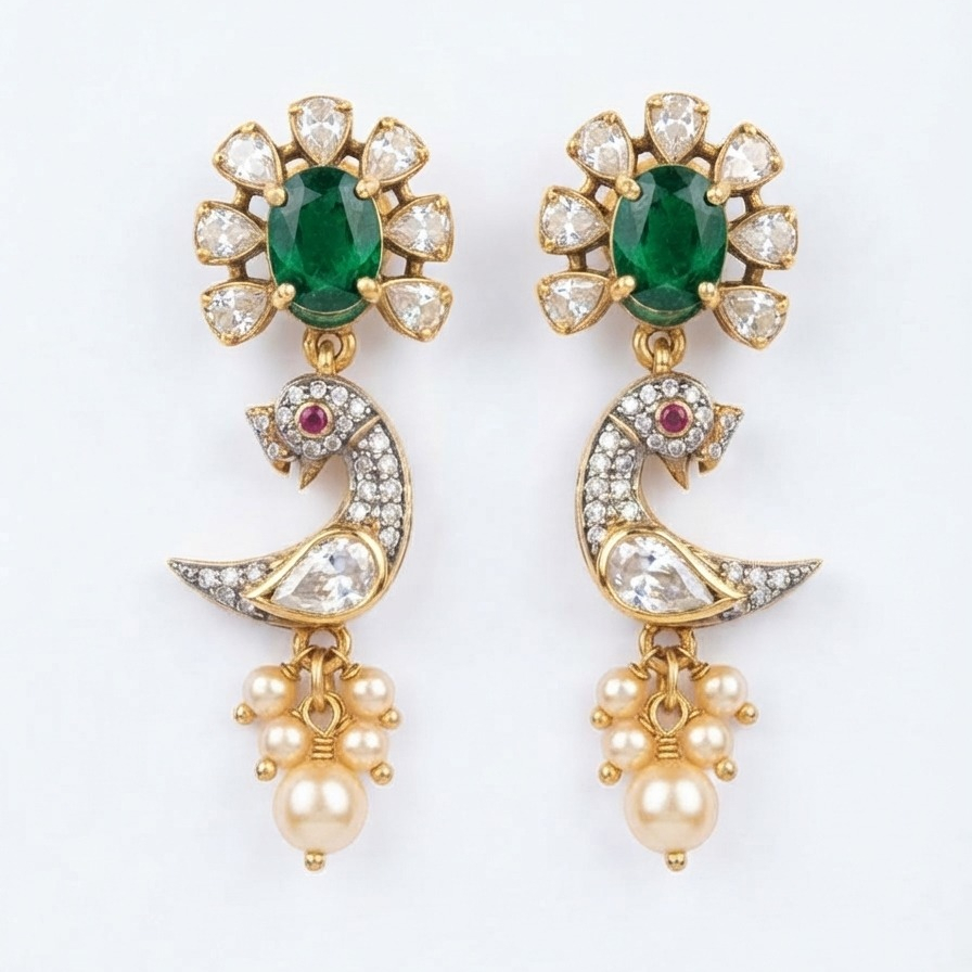 NIYATI PEACOCK SILVER EARRINGS | BUY ONLINE INDIA NIYATI PEACOCK SILVER EARRINGS | BUY ONLINE INDIA