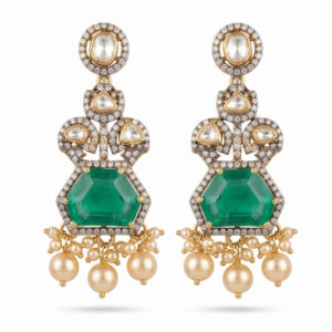 HARITA GREEN STONE SILVER DROPS | BUY ONLINE INDIA