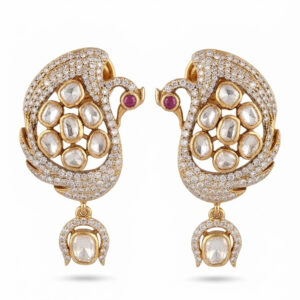 MAYURI SWAN MOTIF SILVER DROPS | BUY ONLINE INDIA