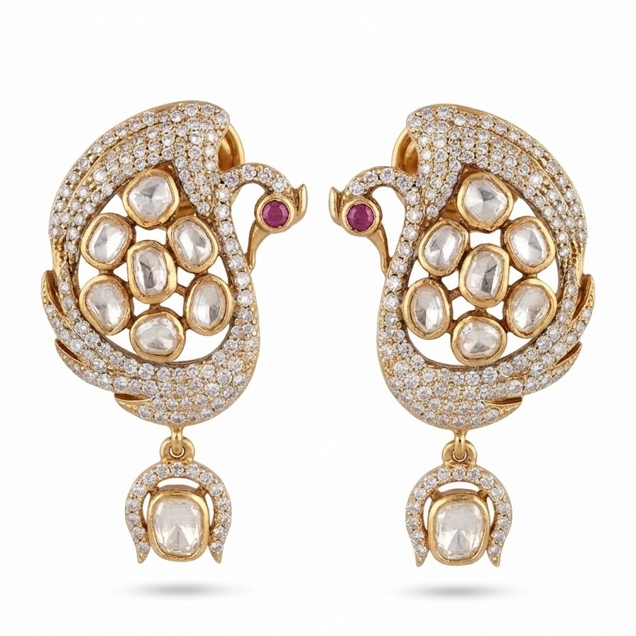 MAYURI SWAN MOTIF SILVER DROPS | BUY ONLINE INDIA MAYURI SWAN MOTIF SILVER DROPS | BUY ONLINE INDIA