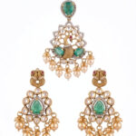 DIVINE MAYURA GREEN SILVER PENDANT SET | BUY ONLINE INDIA