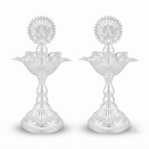 ELEGANT STANDING DIYA PAIR - 925 STERLING SILVER