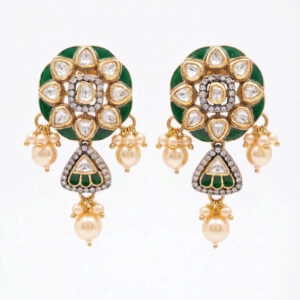 FLORAL MEENAKARI PEARL SILVER PENDANT SET | BUY ONLINE INDIA