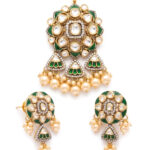 FLORAL MEENAKARI PEARL SILVER PENDANT SET | BUY ONLINE INDIA