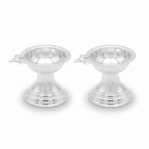 TRADITIONAL BOWL DIYA PAIR - 925 STERLING SILVER
