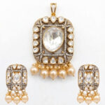 ROYAL CRYSTAL PEARL SILVER PENDANT SET | BUY ONLINE INDIA