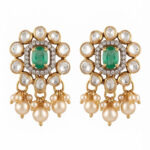 GREEN STONE AND PEARL SILVER PENDANT SET | BUY ONLINE INDIA