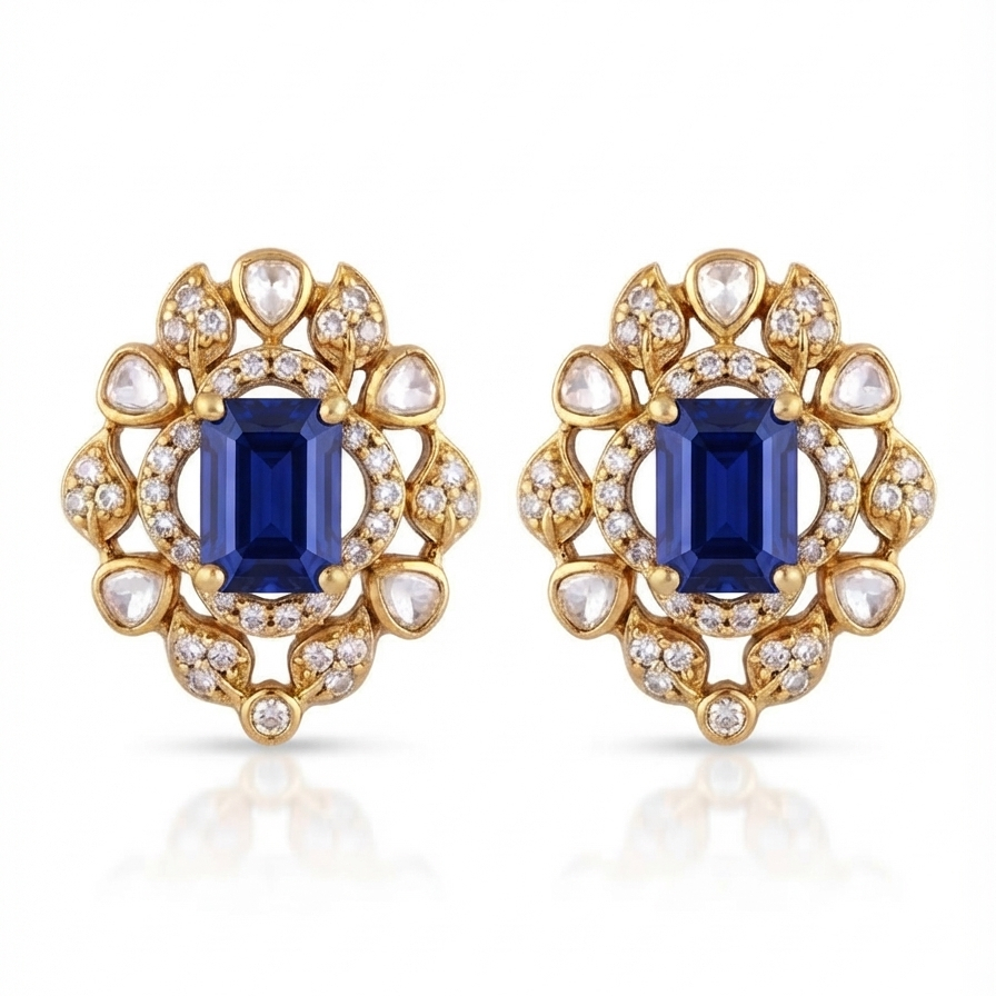 ROYAL BLUE GEM SILVER STUD EARRINGS | BUY ONLINE INDIA ROYAL BLUE GEM SILVER STUD EARRINGS | BUY ONLINE INDIA