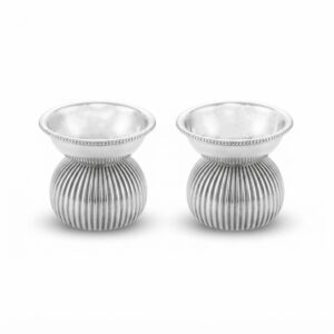 RIBBED BOWL SILVER DIYA PAIR - 925 STERLING SILVER