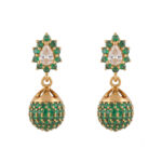 GREEN CASADE GOLD STUD EARRINGS - 22K JEWELLERY